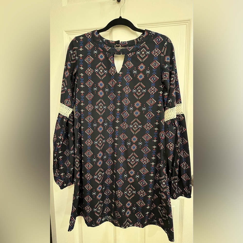 Rock & Roll Cowgirl Geometric Print Dress - Size S
